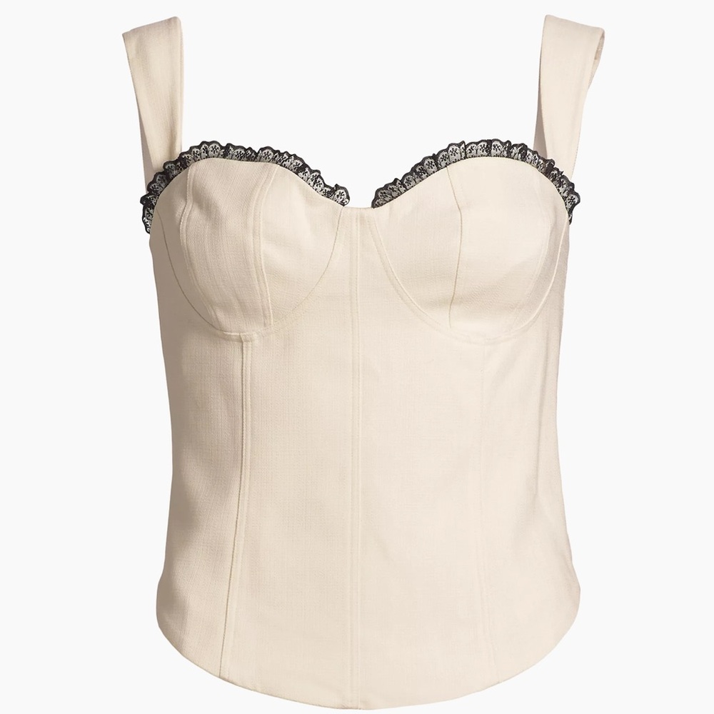 Reformation Alisa Lace Trim Corset top